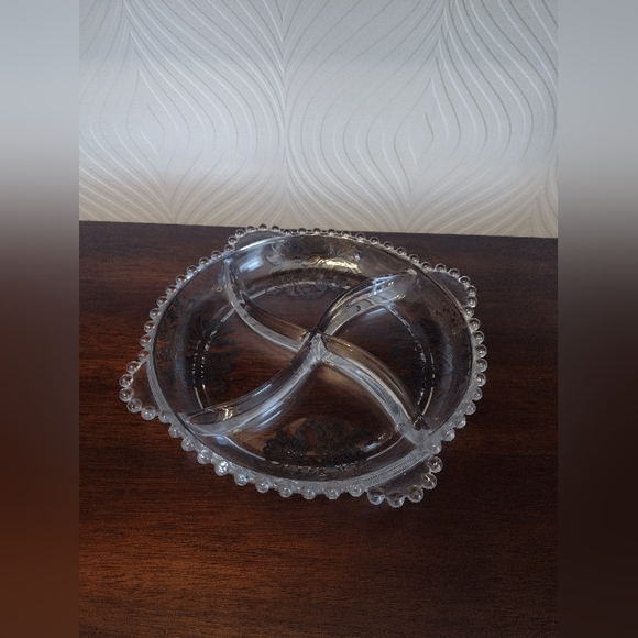 Round Candlewick Vintage 1940's 4 Part Relish Dish - Picture 2 of 4